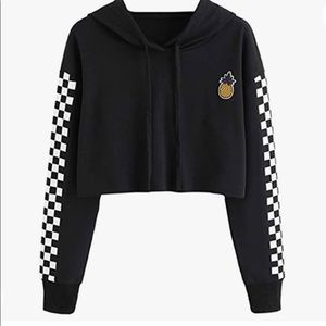 Black and white Crop hoodie